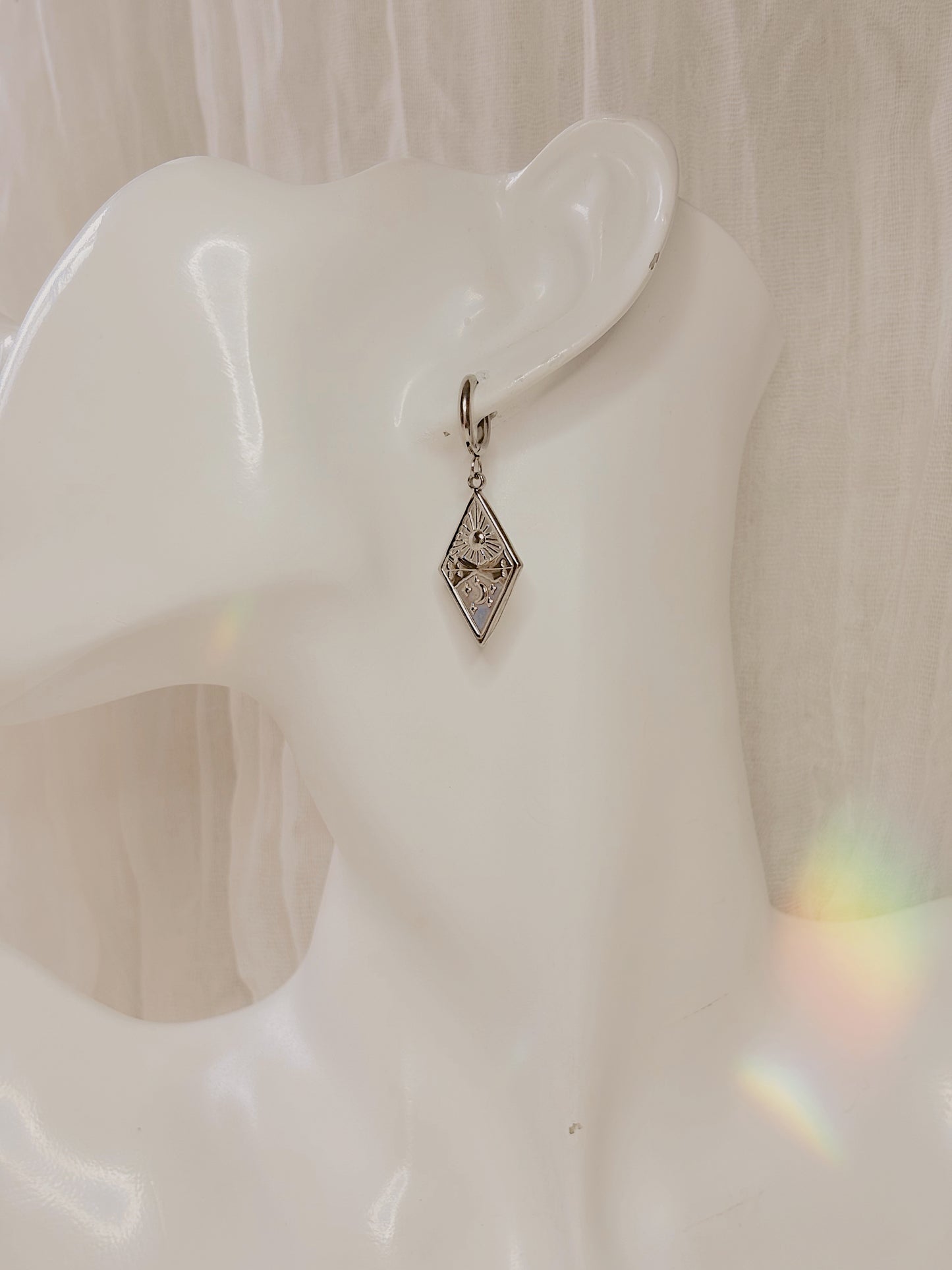 Diamond sunset earrings - tarnish free - gold or silver