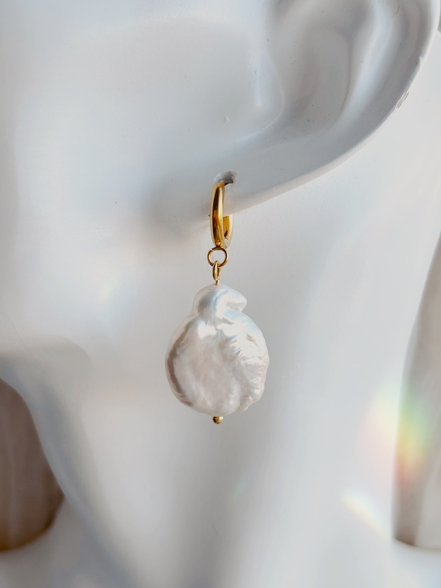 Natural freshwater pearl tarnish free earrings - silver or gold