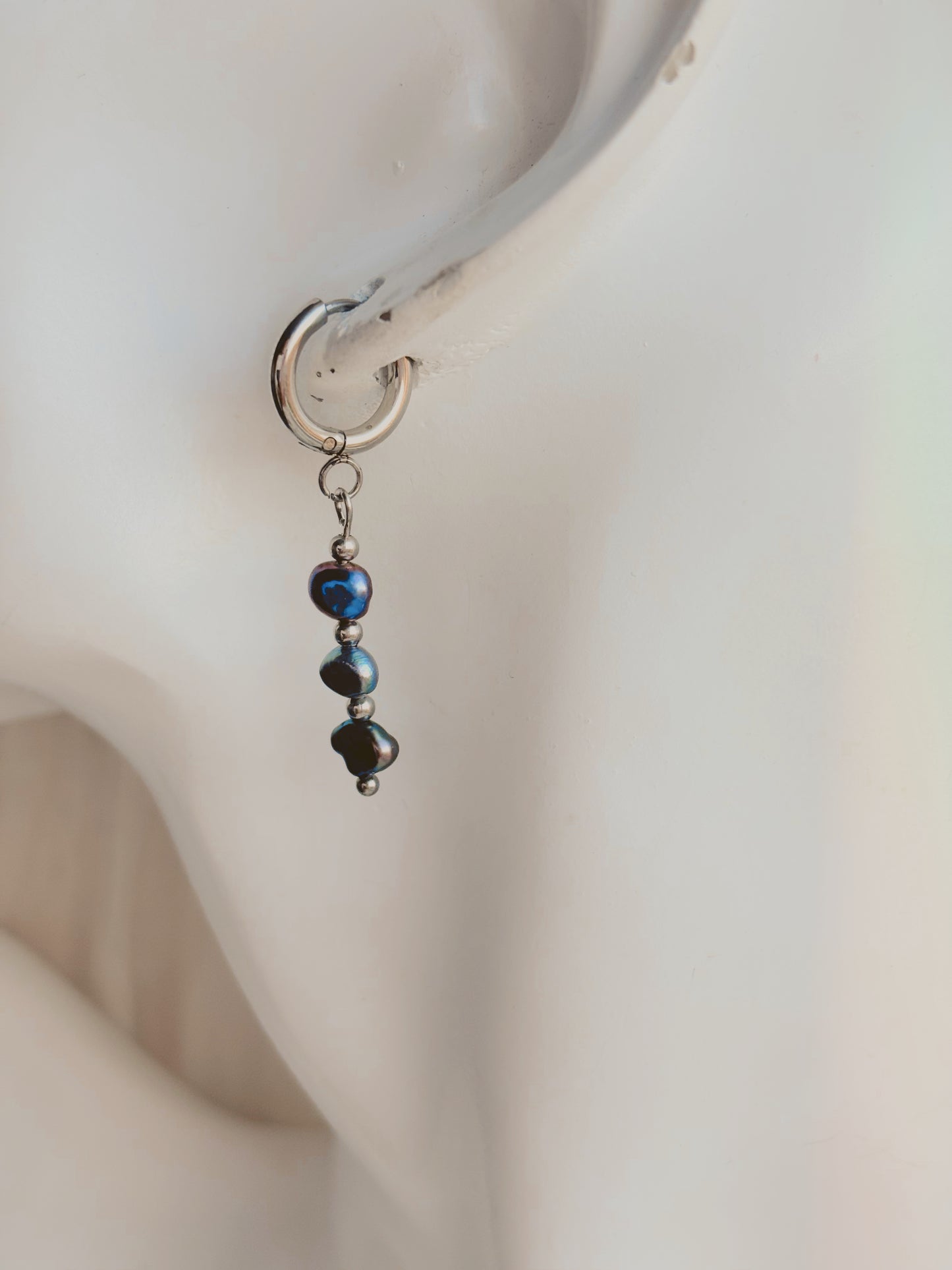 Dark fresh water pearl earrings
