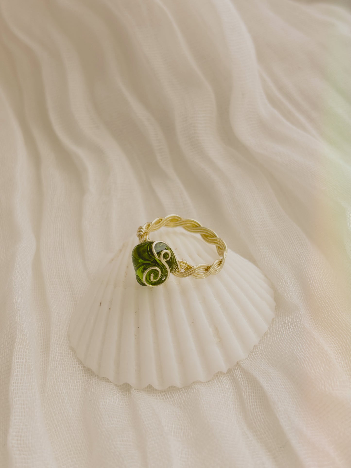 Custom Wrapped Sea Glass Ring