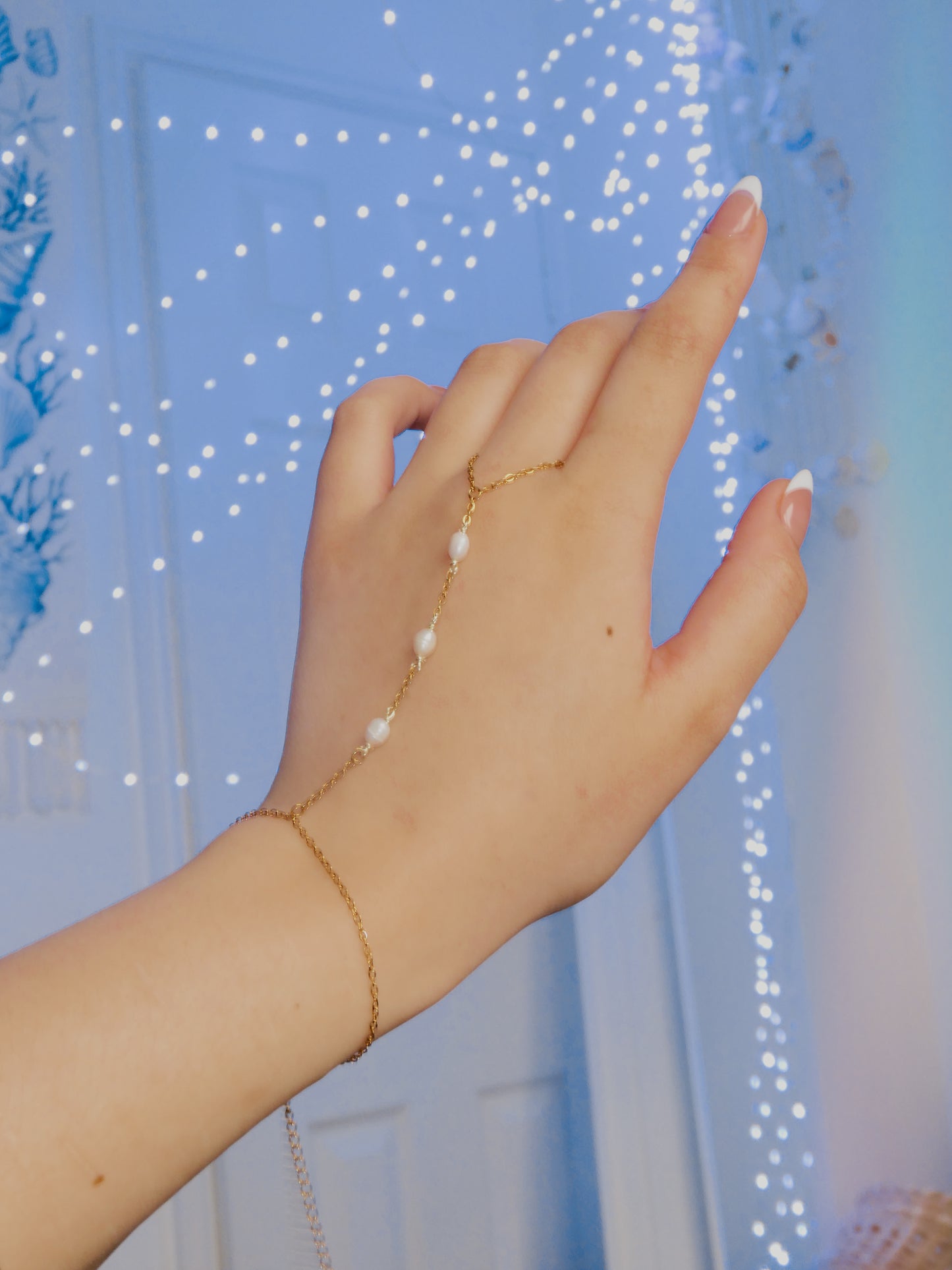 Fresh water pearl hand chain