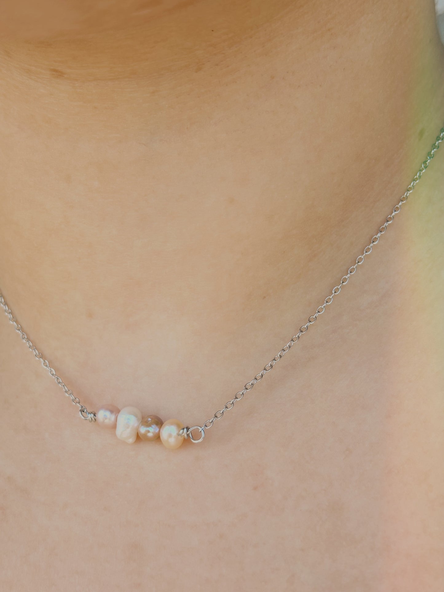 Freshwater mixed pearl necklace - Gold and silver - tarnish free