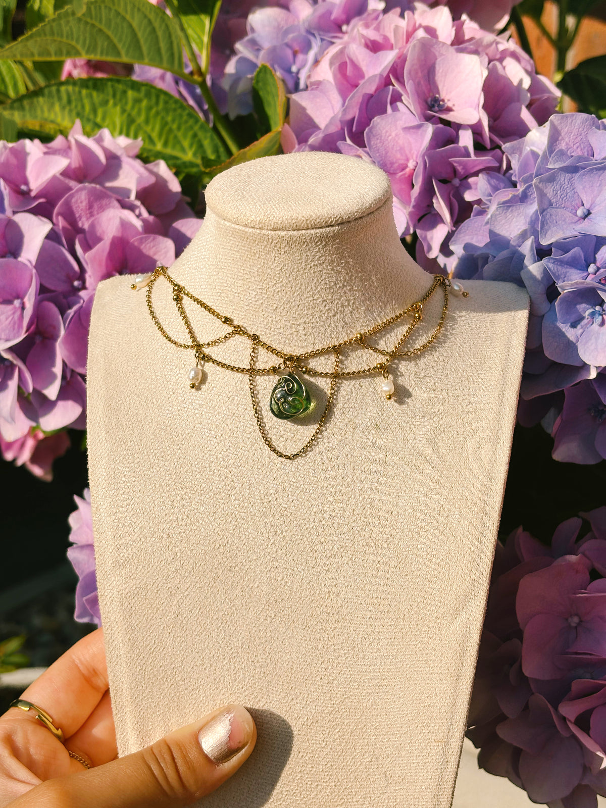 Ethereal sea glass & pearl necklace