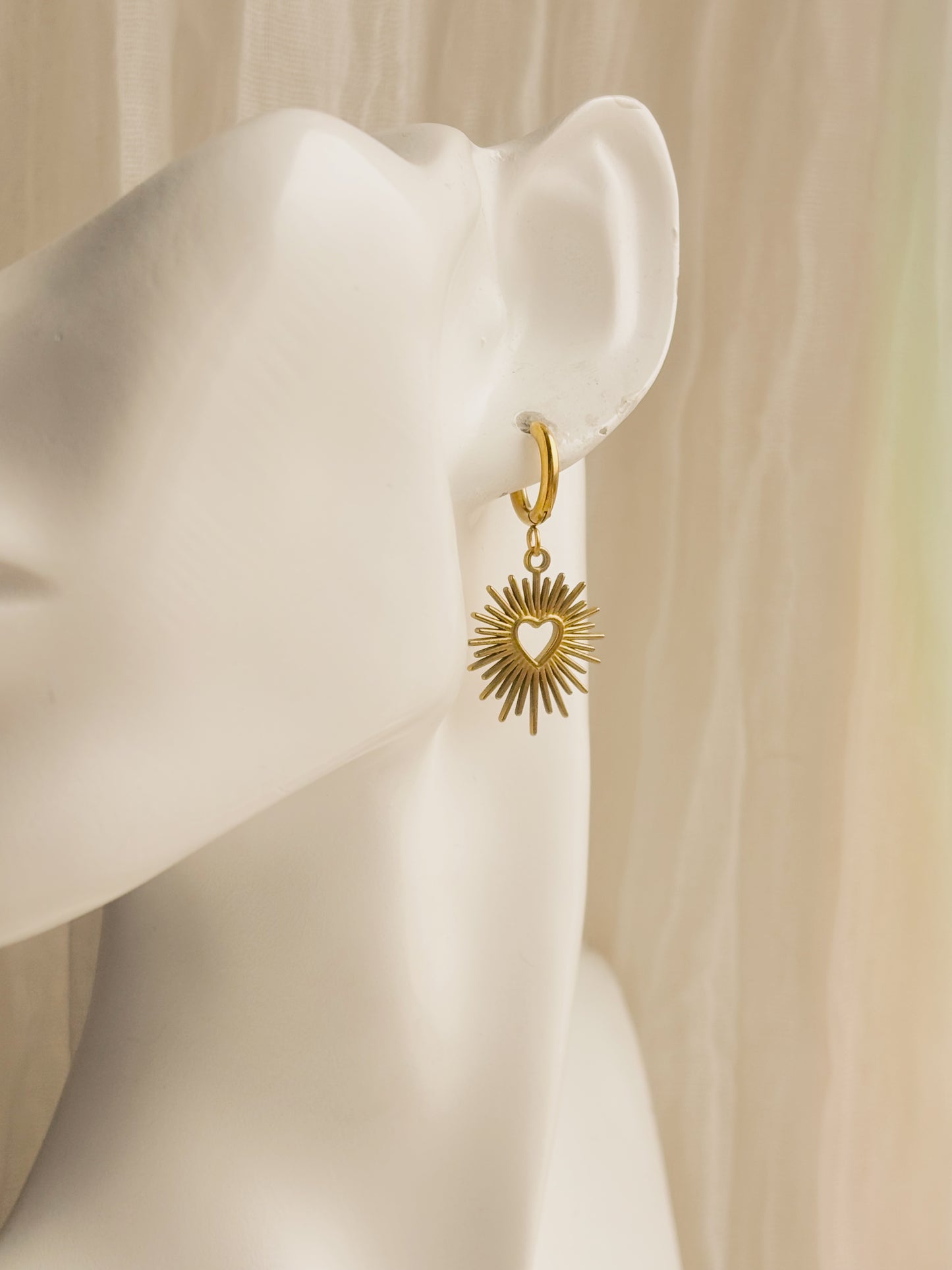 Shining heart earrings