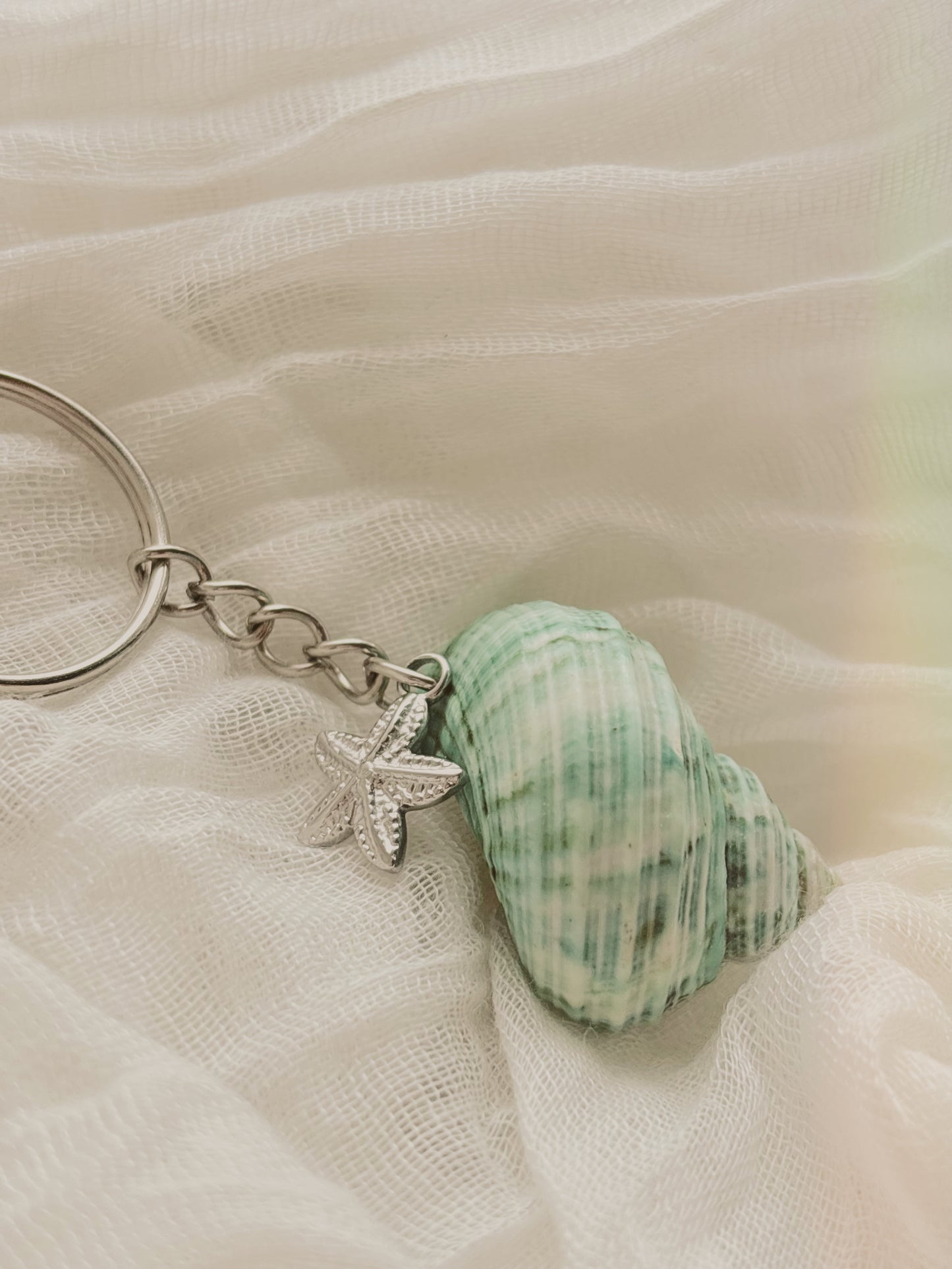 Natural handpicked shell key chain