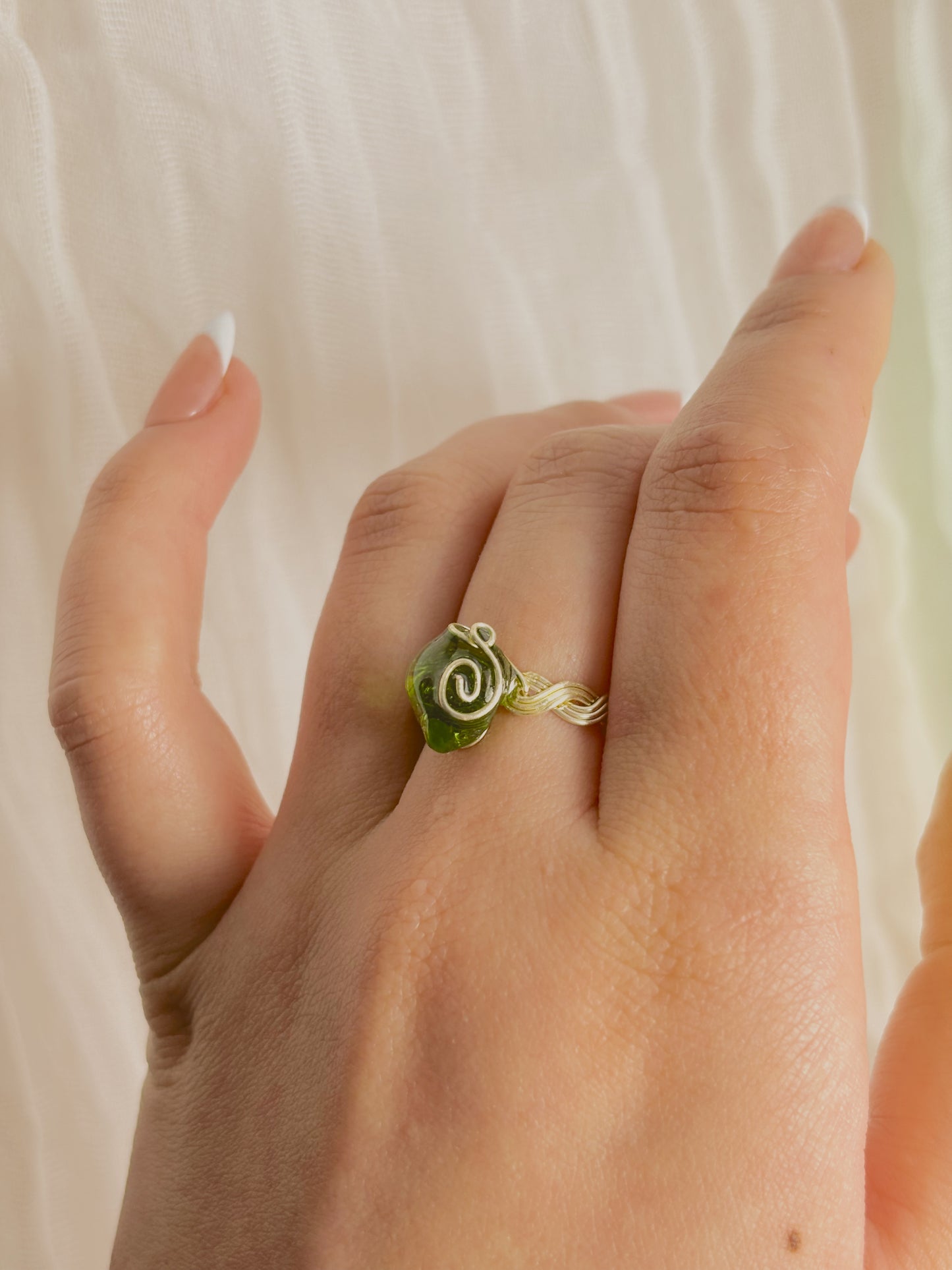 Custom Wrapped Sea Glass Ring