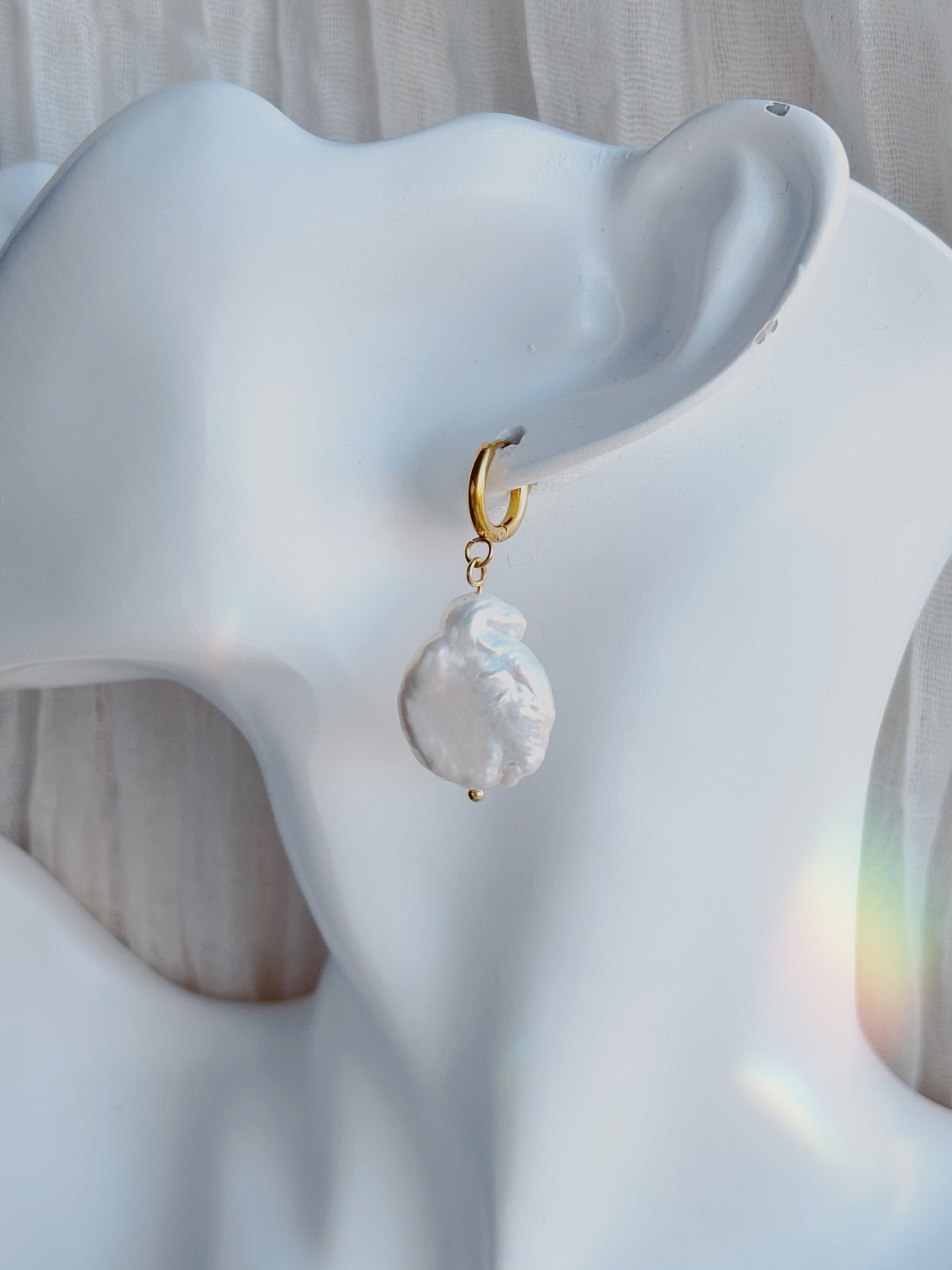 Natural freshwater pearl tarnish free earrings - silver or gold