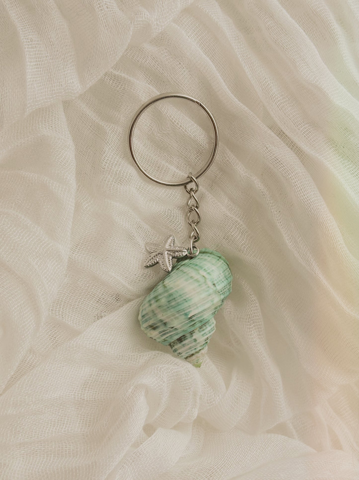 Natural handpicked shell key chain