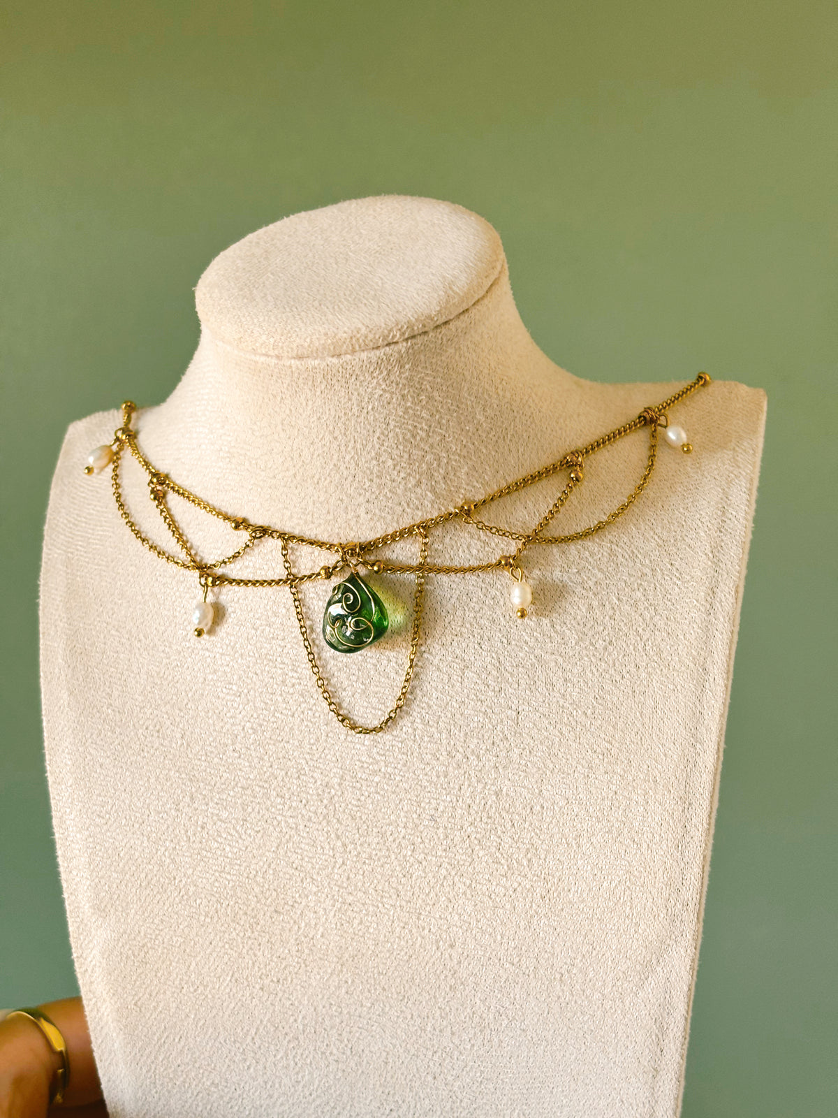 Ethereal sea glass & pearl necklace