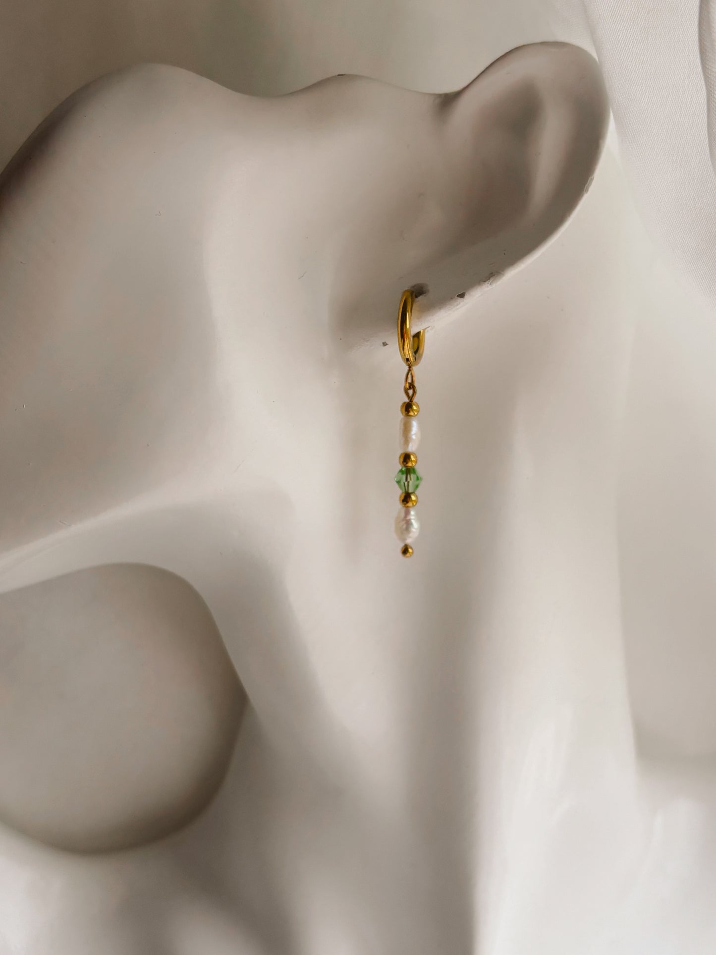 Customisable gemstone & pearl earrings