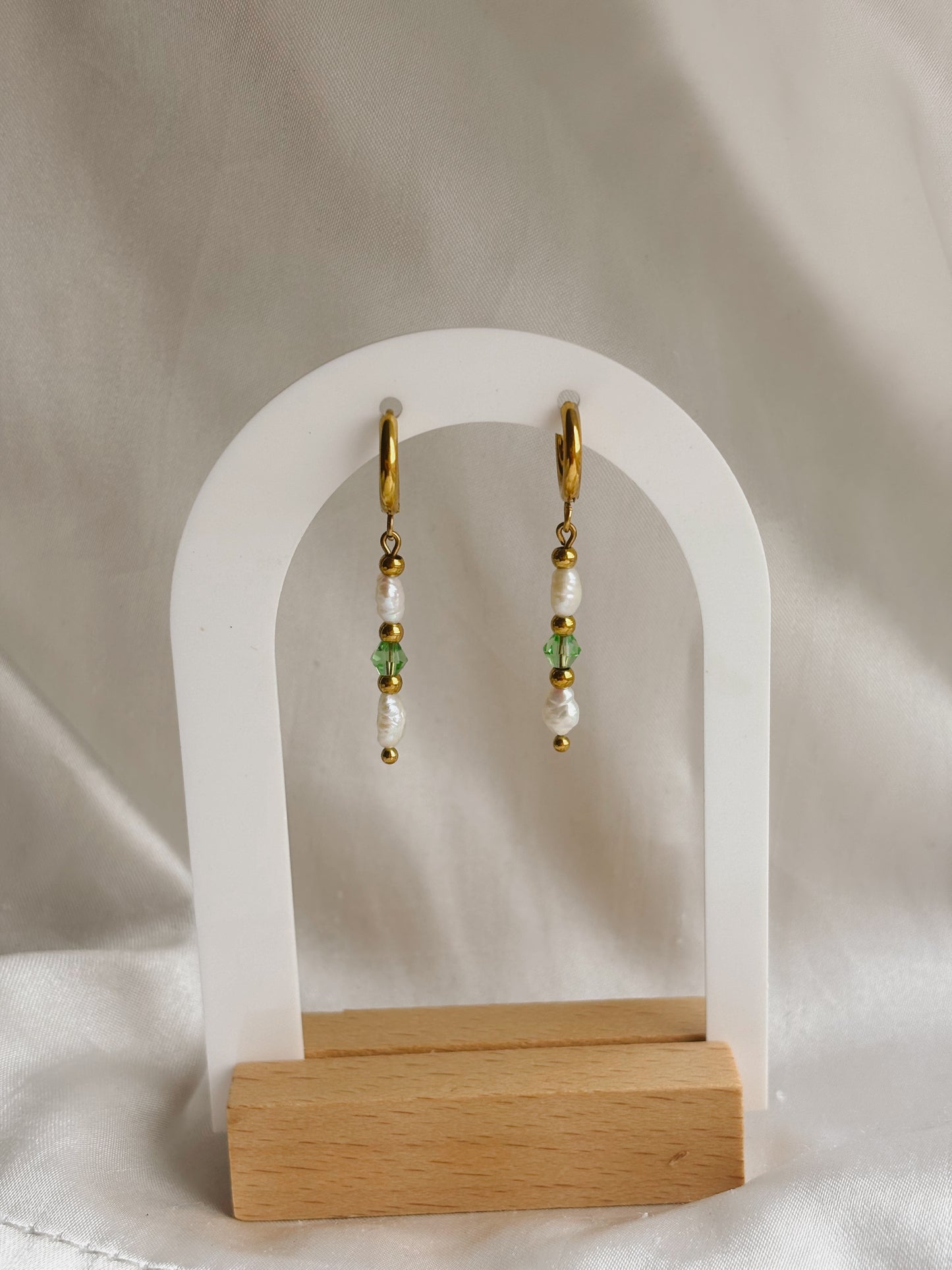Customisable gemstone & pearl earrings