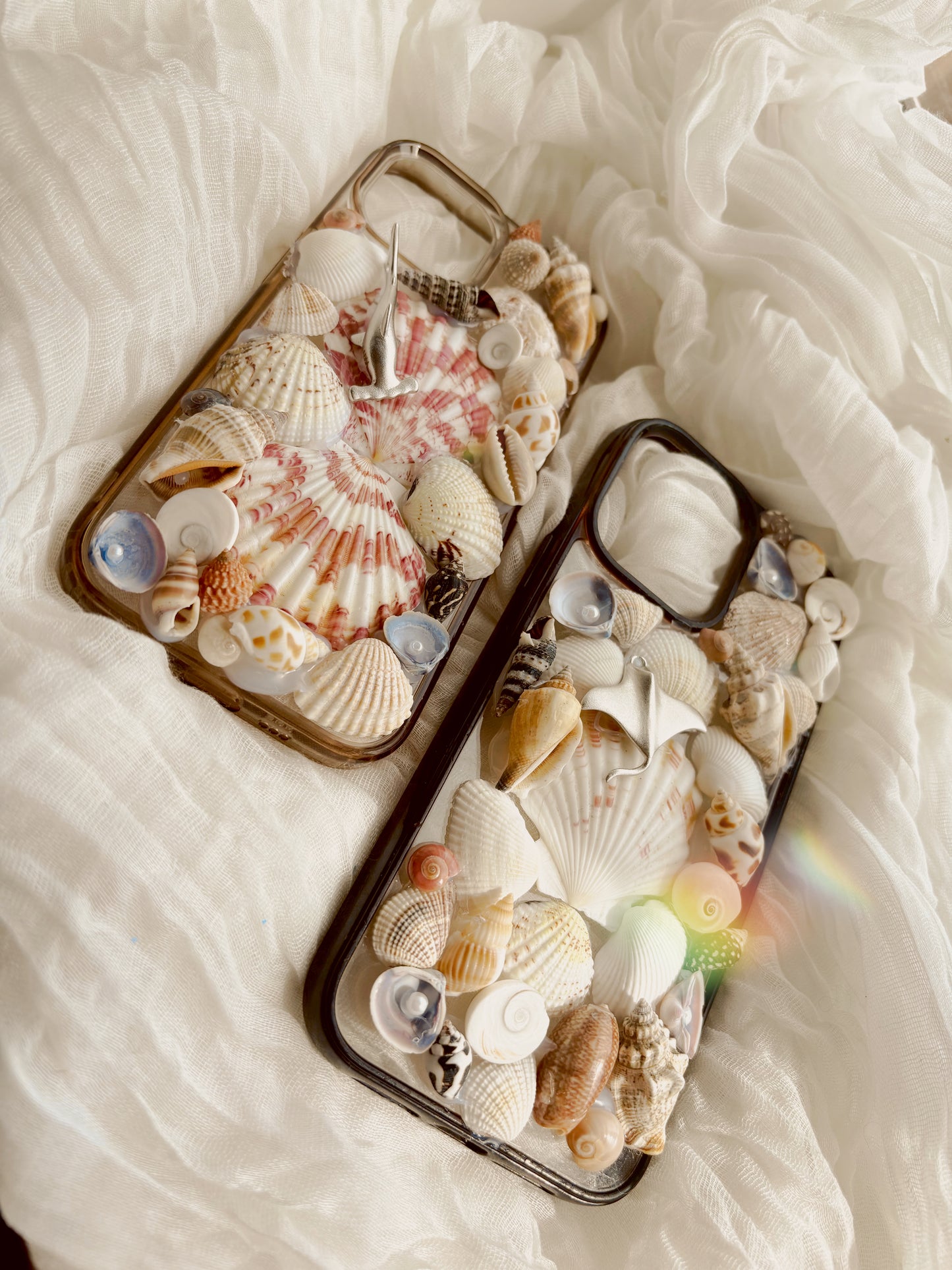 Custom hand crafted shell phone case