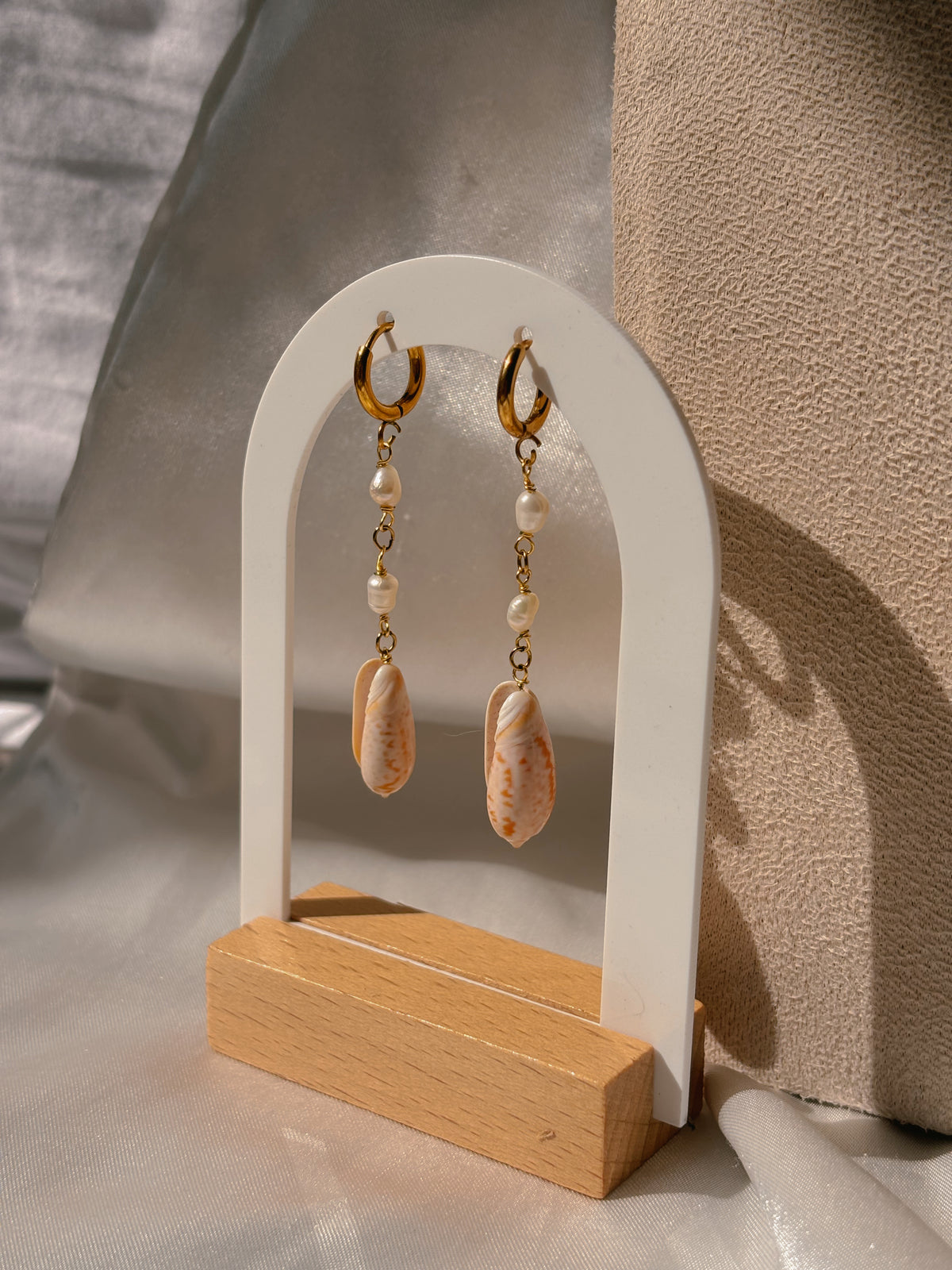 Customisable Seashell & Pearl | earrings & necklace set