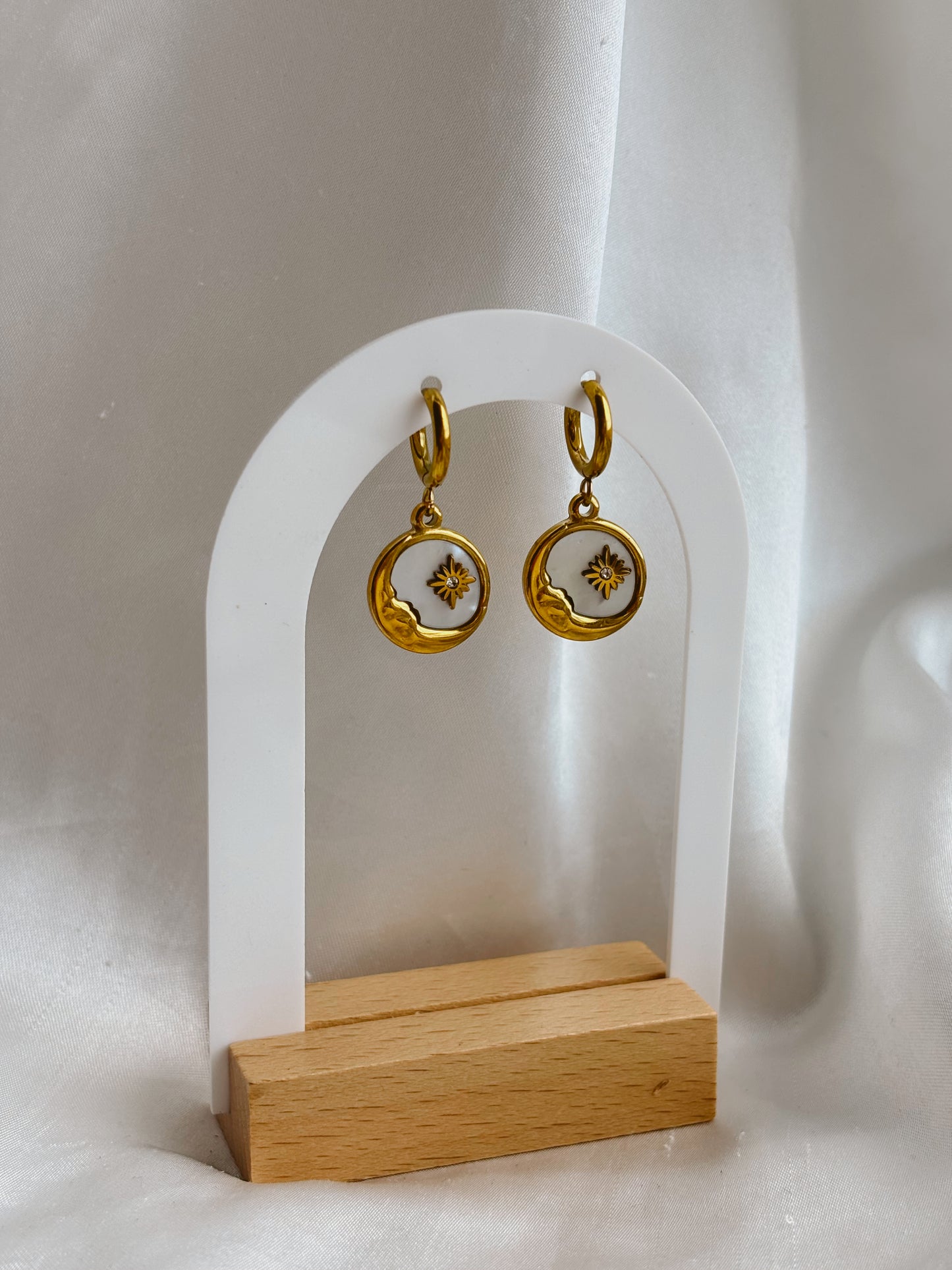 Moon and star earrings