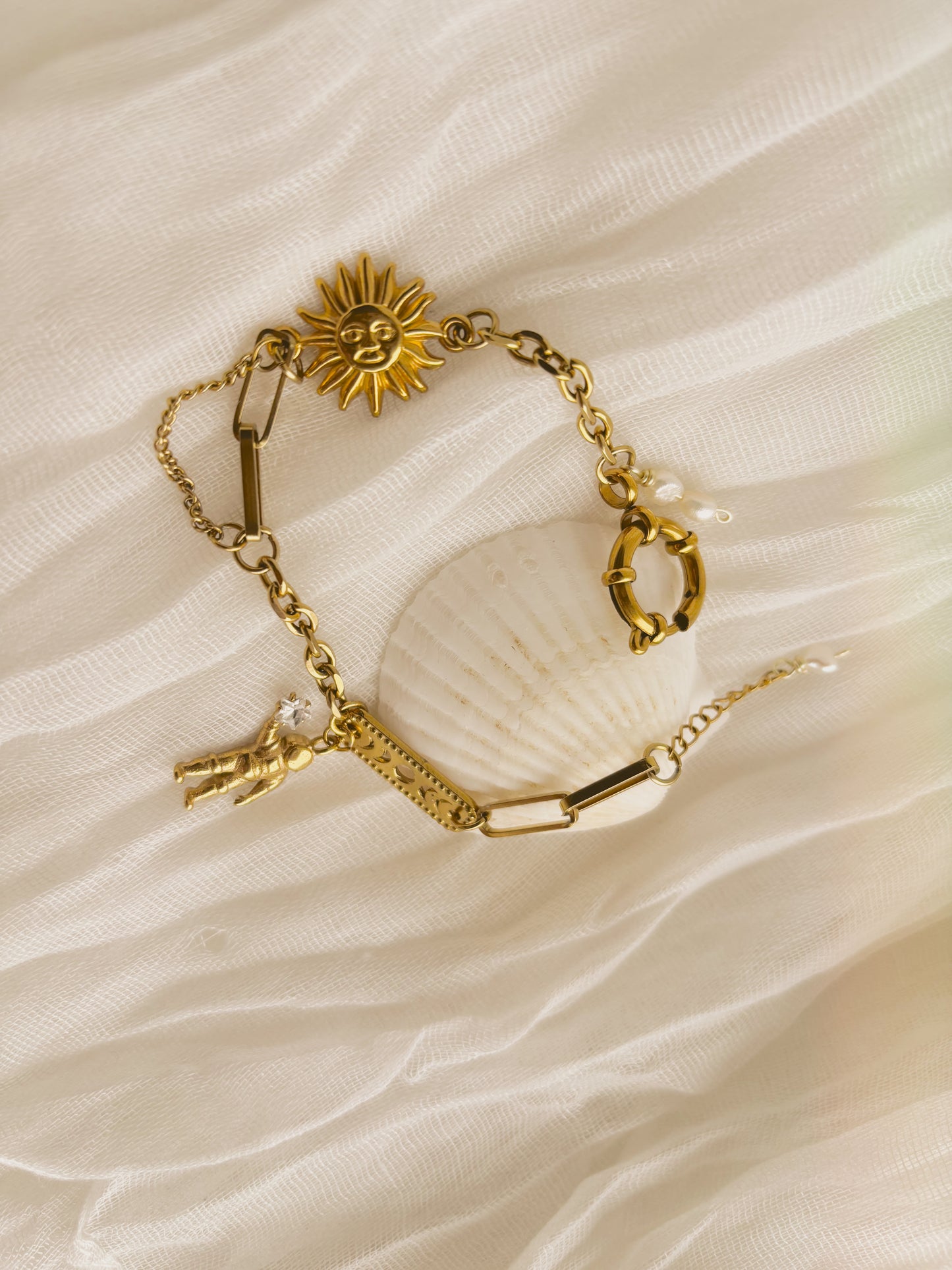 Celestial inspired bracelet- gold and silver available