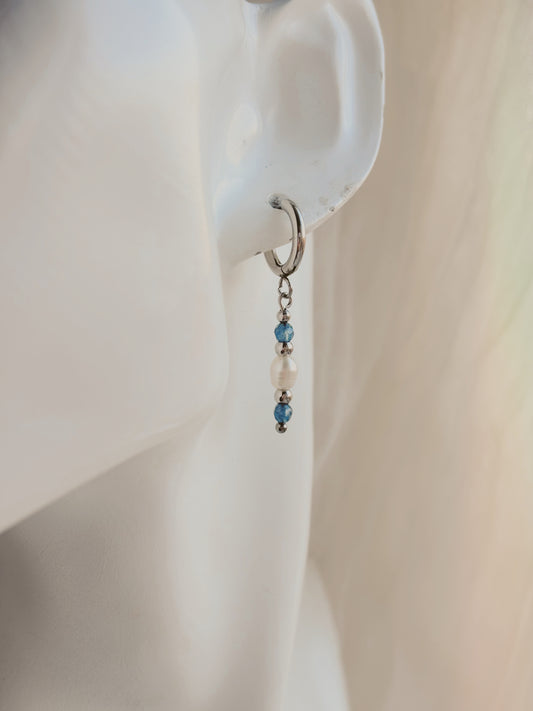 Fresh water pearl custom coloured gem earrings