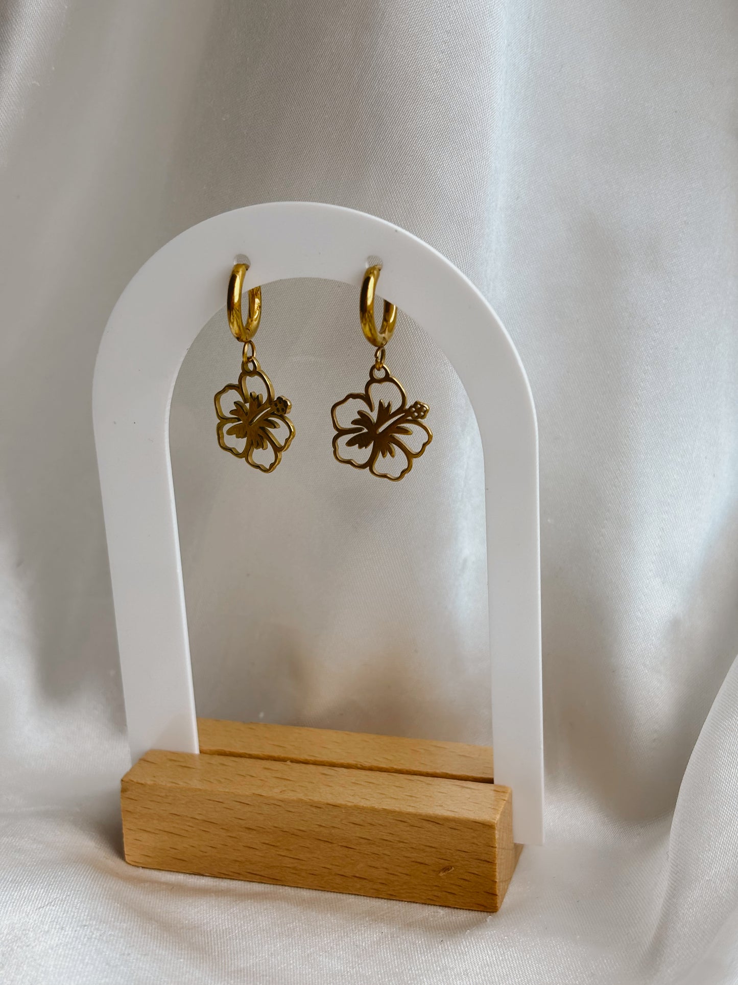 Hibiscus flower earrings