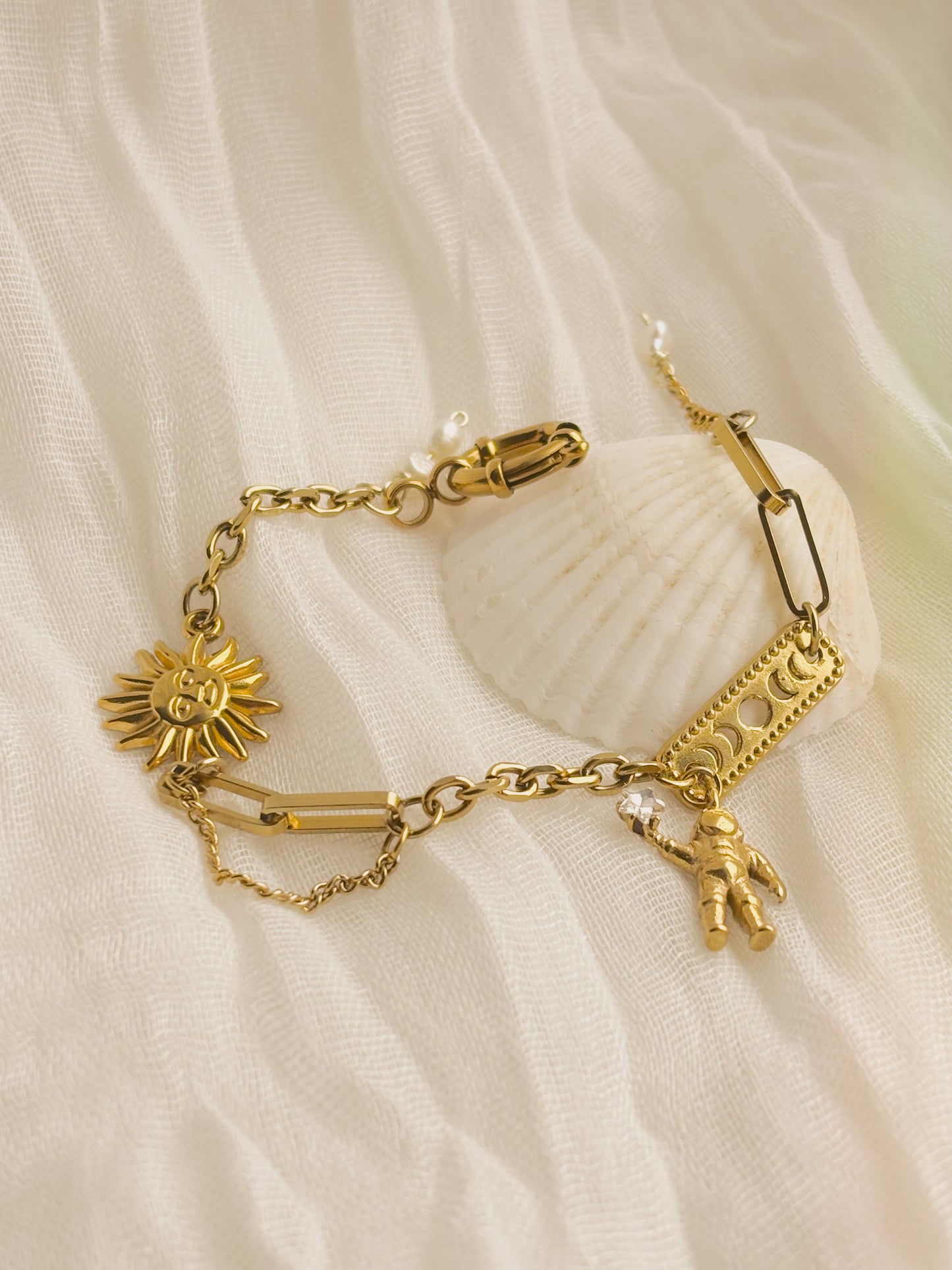 Celestial inspired bracelet- gold and silver available