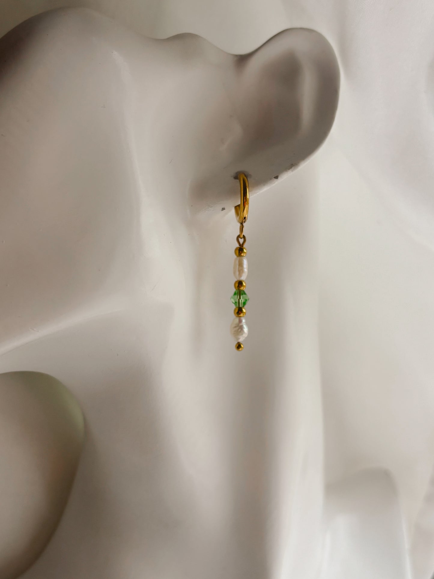 Customisable gemstone & pearl earrings