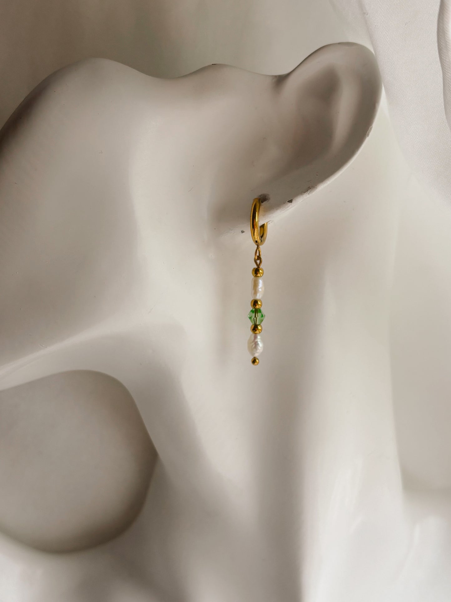 Customisable gemstone & pearl earrings
