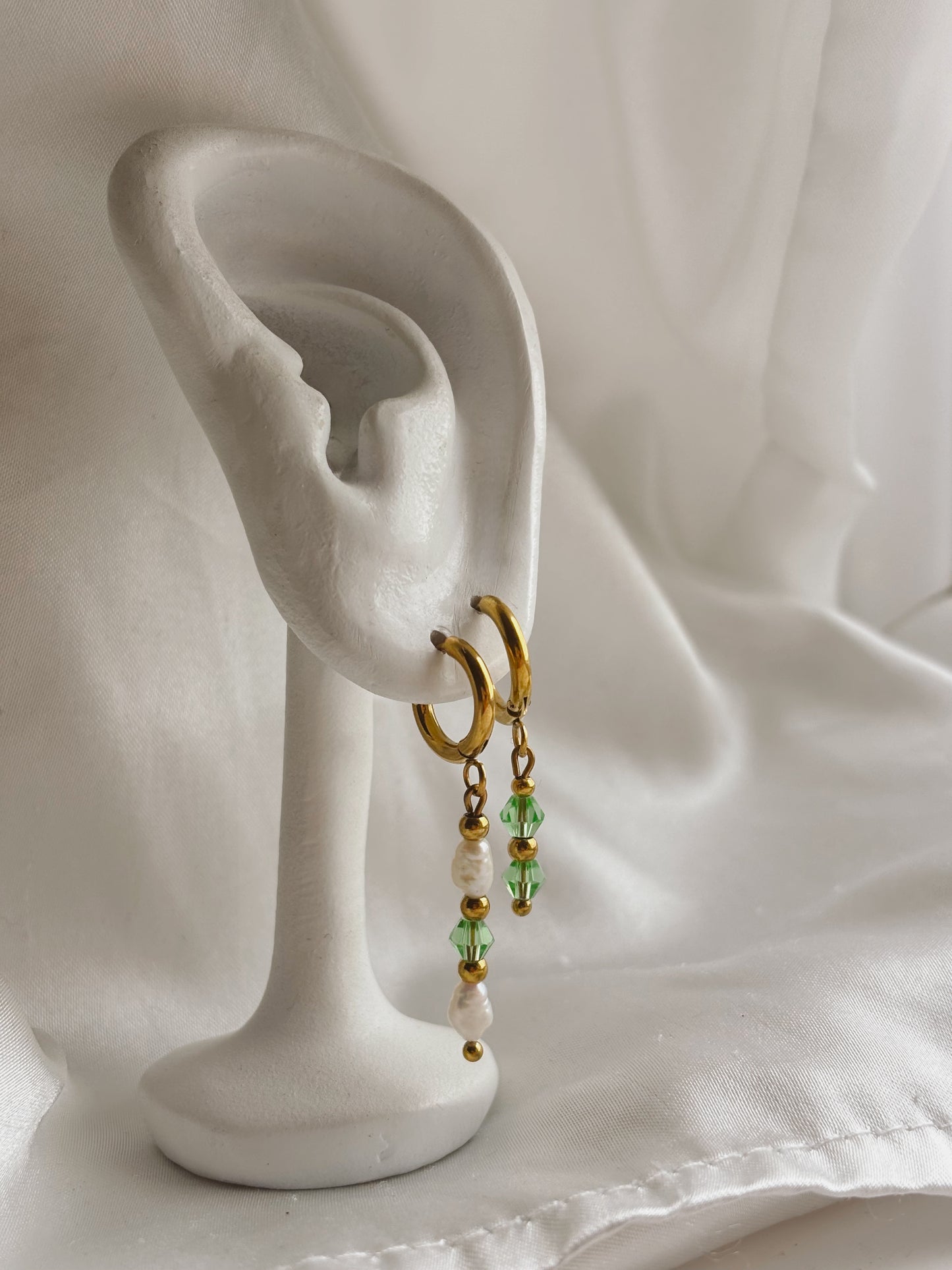 Customisable gemstone & pearl earrings