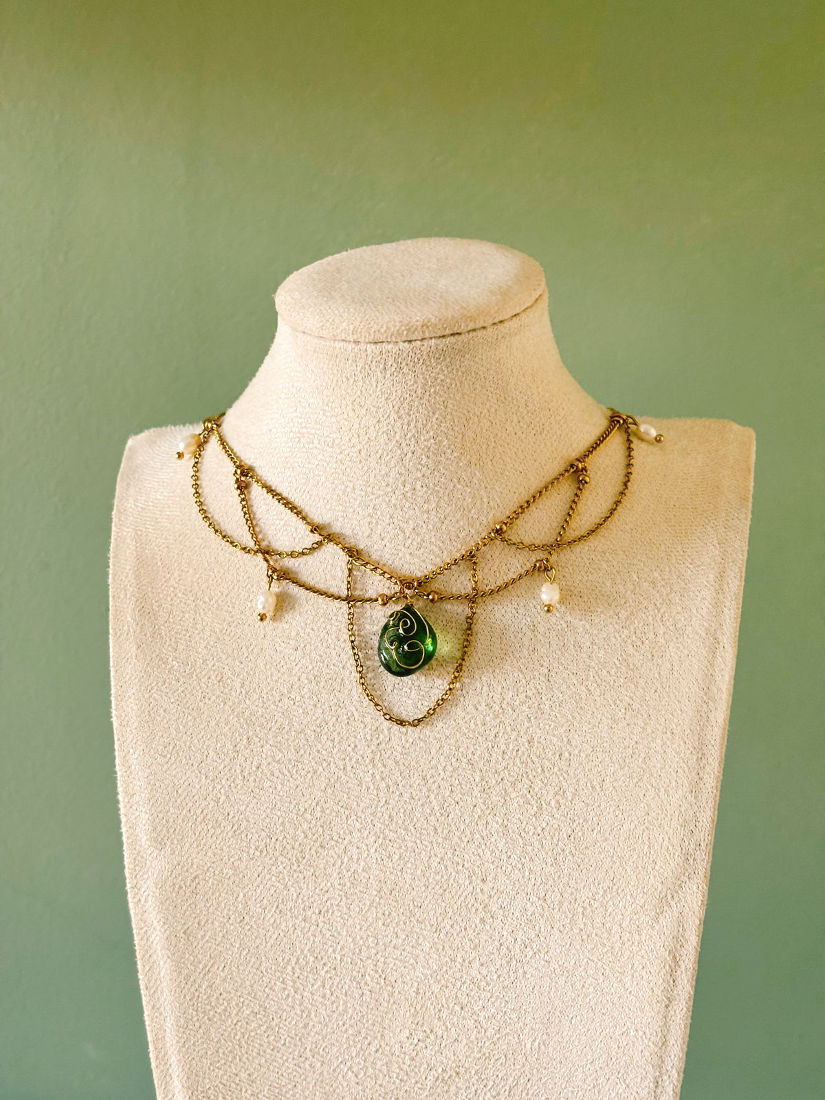 Ethereal sea glass & pearl necklace