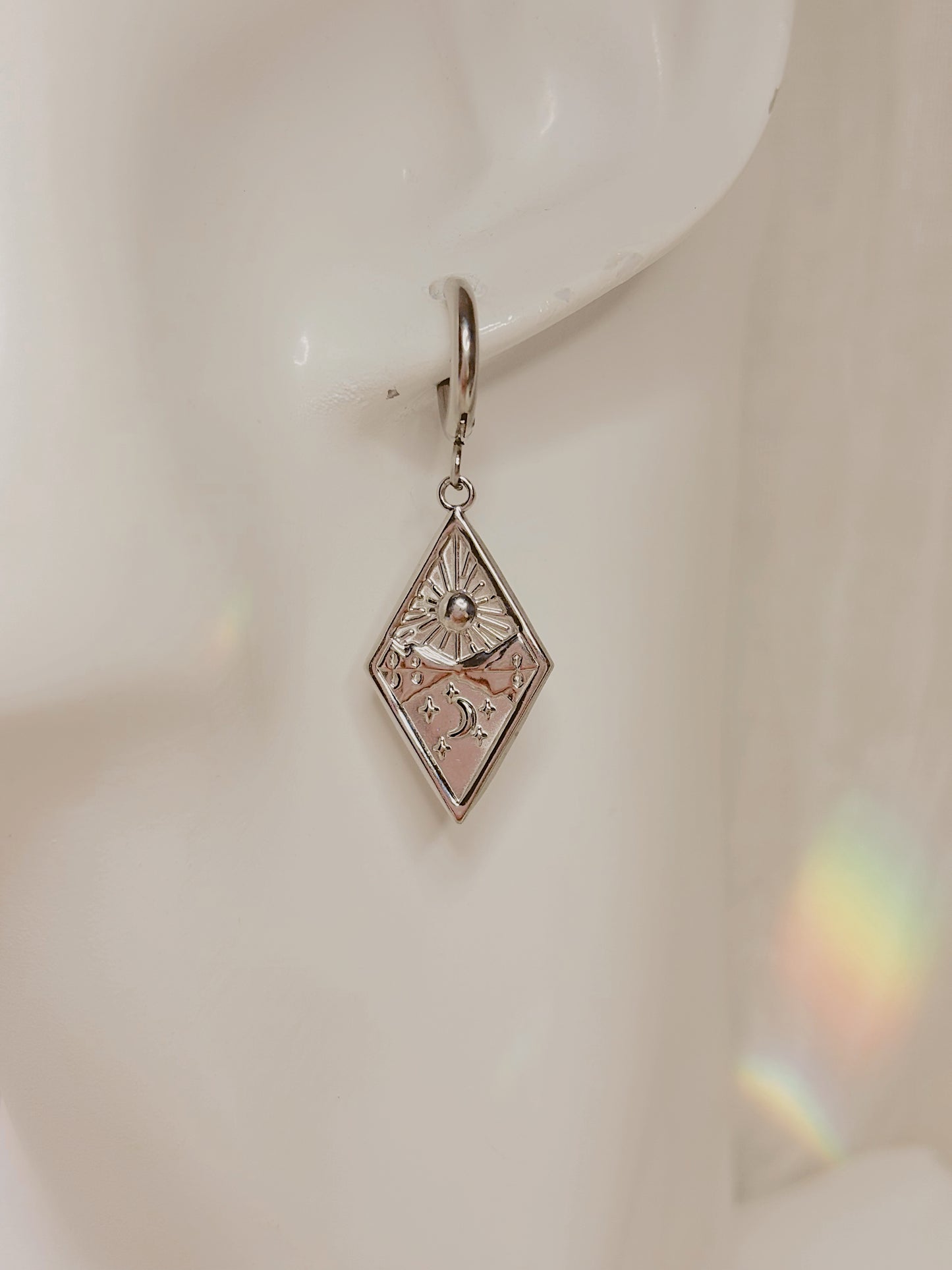 Diamond sunset earrings - tarnish free - gold or silver