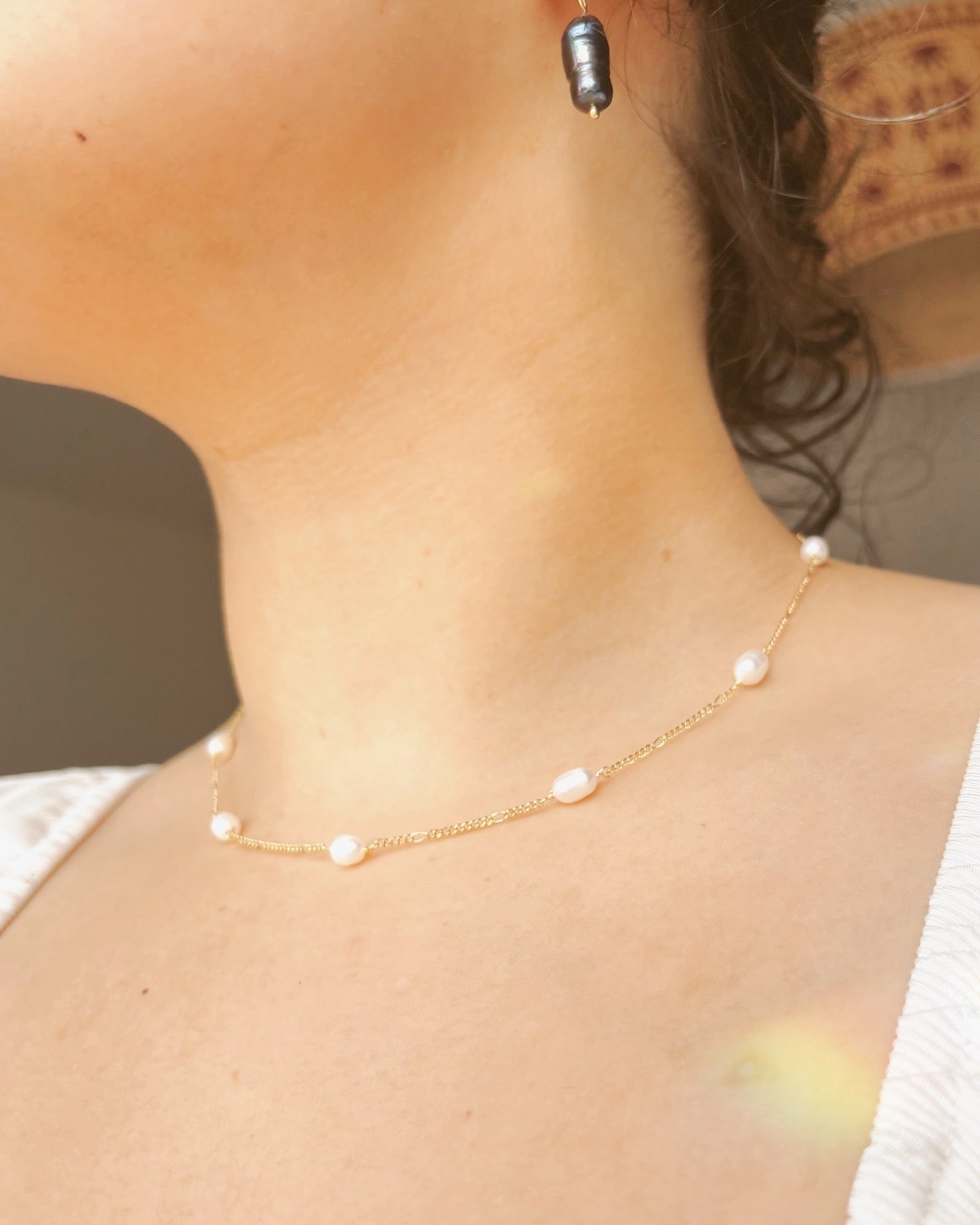 Fresh water pearl chocker tarnish free handmade