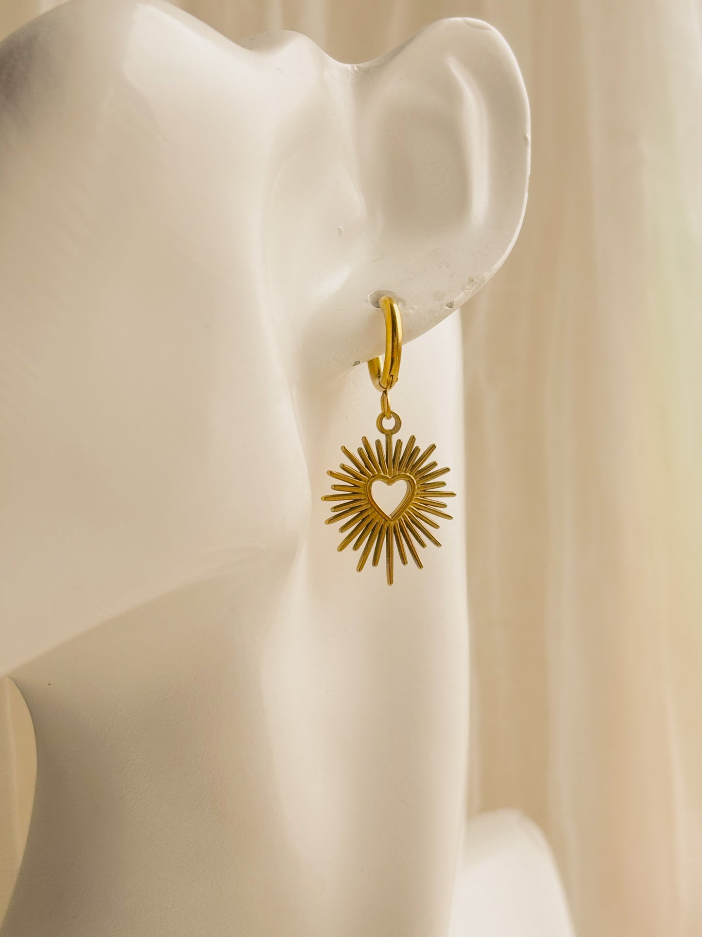 Shining heart earrings