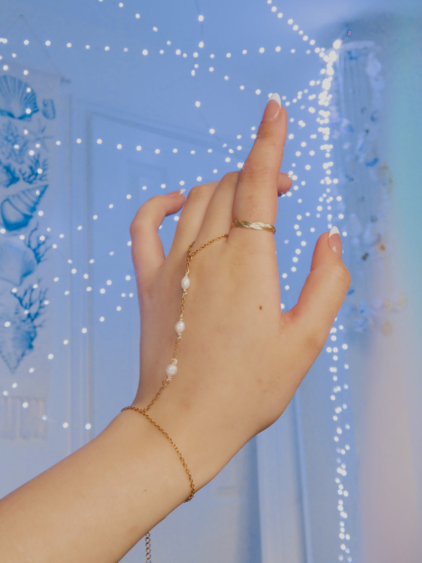 Fresh water pearl hand chain