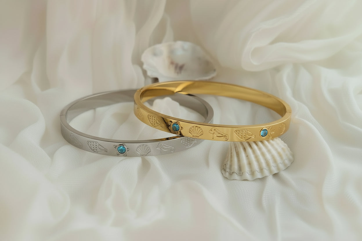 Custom ocean inspired bangles
