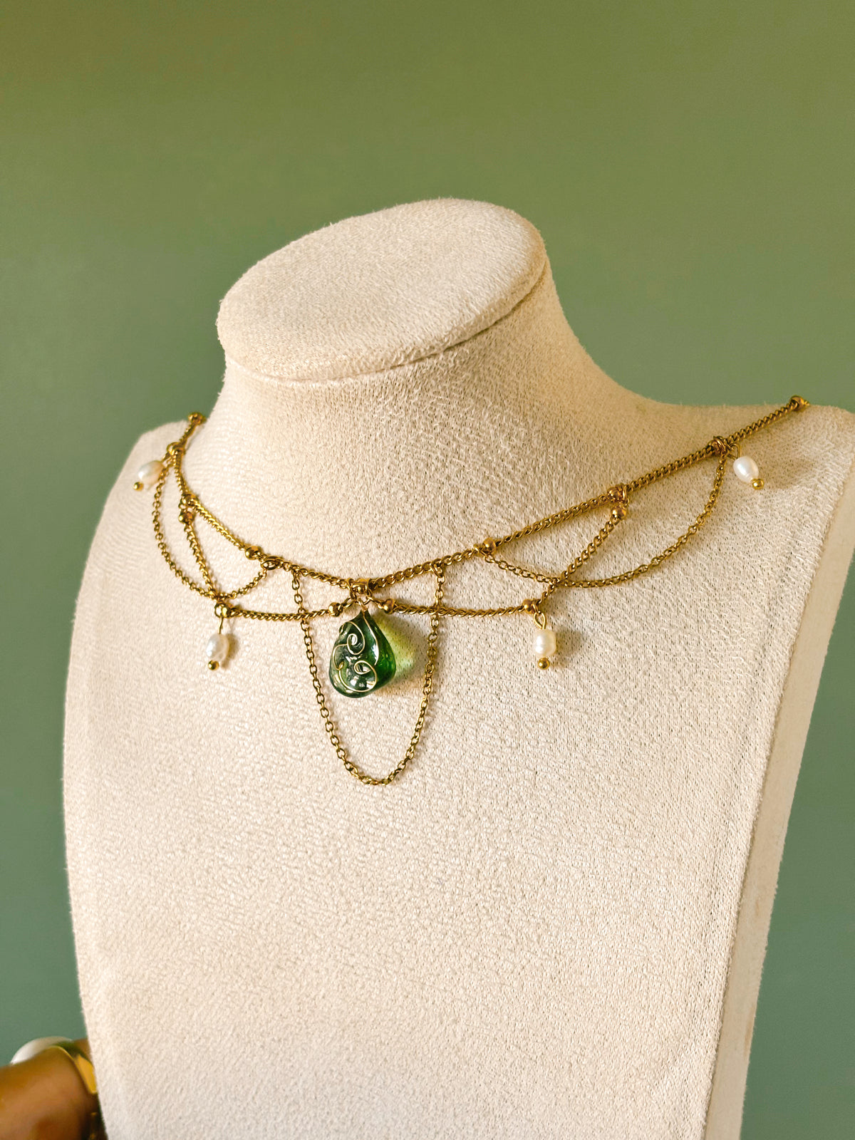 Ethereal sea glass & pearl necklace