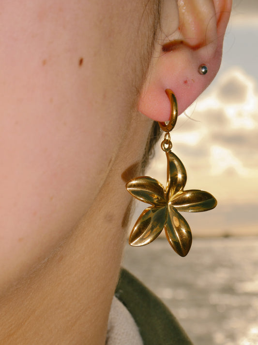 Hibiscus flower earrings ￼