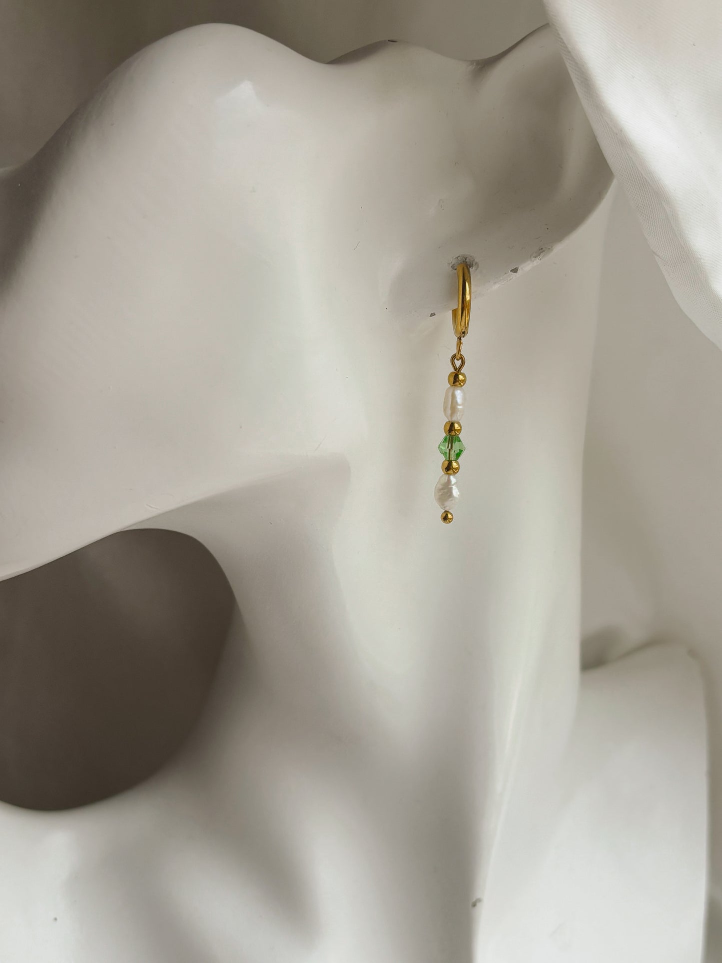 Customisable gemstone & pearl earrings