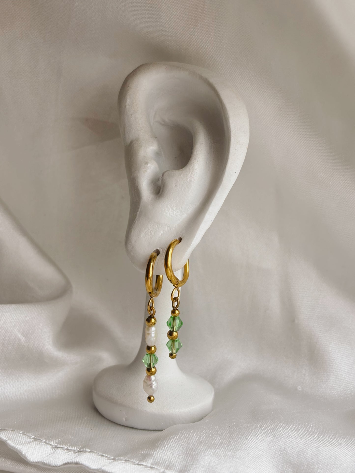 Customisable gemstone & pearl earrings