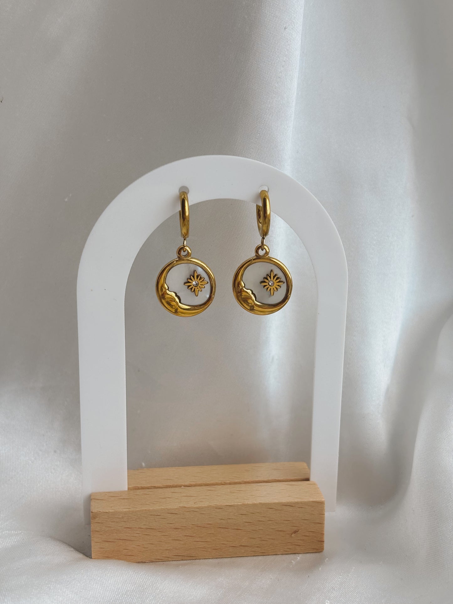 Moon and star earrings