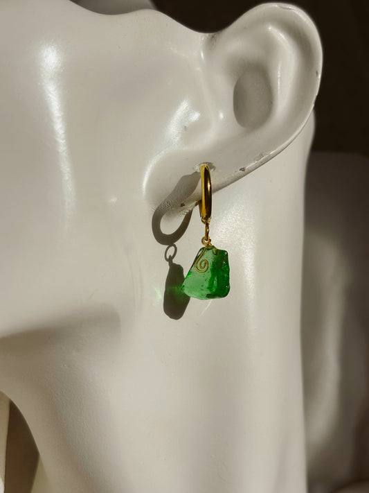 Sea glass earrings set | custom colours | waterproof | tarnish free | handmade