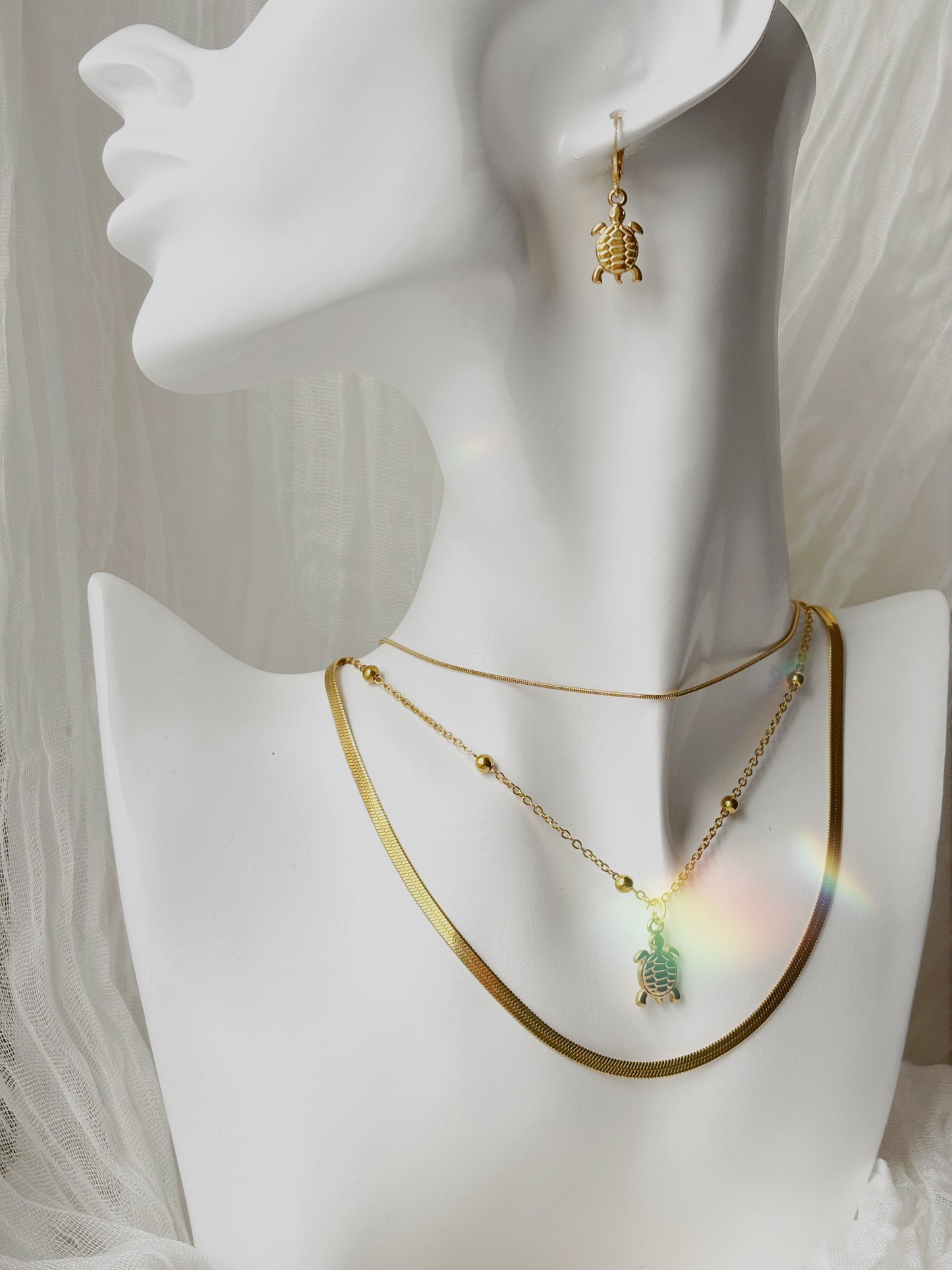 Ocean inspired tarnish free earrings silver or gold