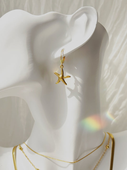 Ocean inspired tarnish free earrings silver or gold