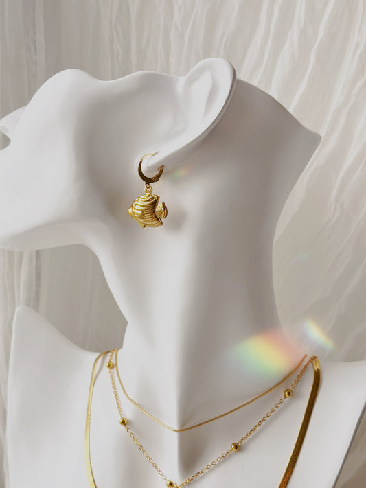 Ocean inspired tarnish free earrings silver or gold